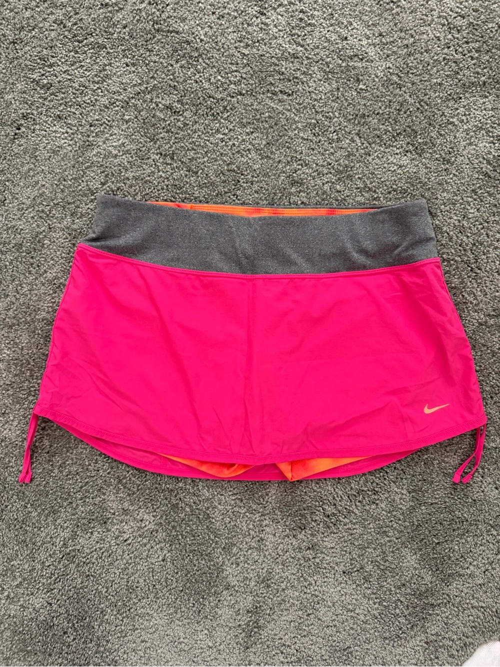 Nike Women’s Bright Pink Skort with Gray Waistband and Orange Liner